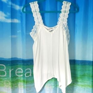 White beachy crochet lace top